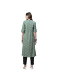 Women's Cotton Printed Flex Kurti (Green, Cotton) - GillKart