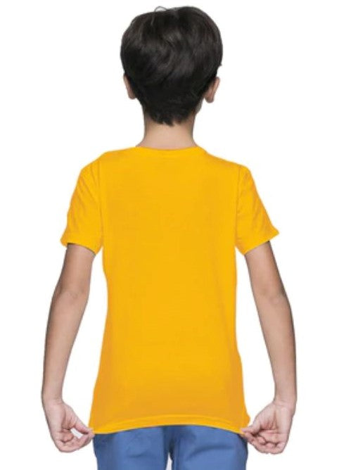 Boys cotton yellow half sleeve t-shirt for casual wear