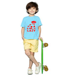 Boys cotton half sleeve t-shirt (sky blue), casual clothing for active play
