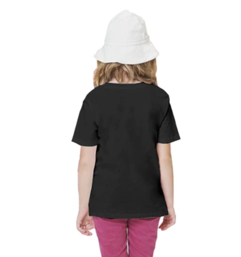 Black cotton baby shark half sleeve t-shirt for girls