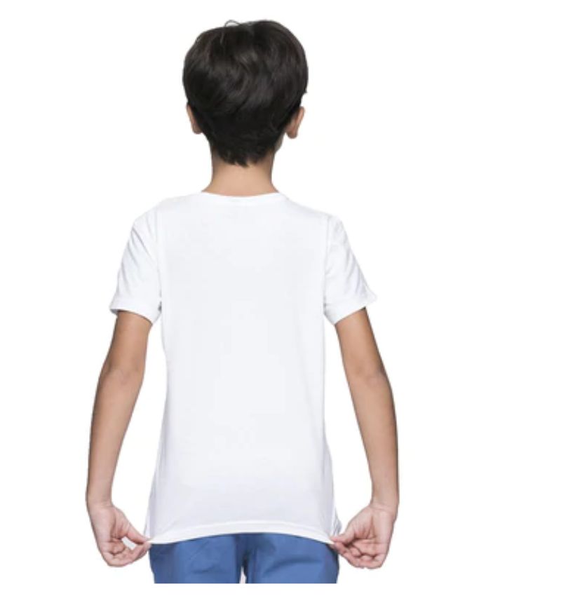 Boys cotton baby shark half sleeve t-shirt white, perfect for casual playtime outfits