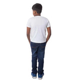Boys Cotton Off Road Adventure Half Sleeve TShirt (White) - GillKart
