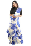 Women's Joya Silk Saree with Blouse (Blue, 5-6 Mtrs) - GillKart