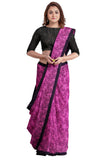 Women's Super Line Saree with Blouse (Pink, 5-6 Mtrs) - GillKart