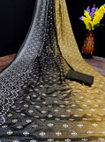 Women's Dola Silk Foil Printed Sarees (Black, 5-6 Mtrs) - GillKart