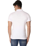 Men's Half Sleeve Polo Collar Cotton T Shirt (White ) - GillKart