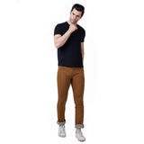 Men's Regular Fit Denim Mid Rise Jeans (Khaki) - GillKart