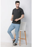 Men's Cotton Jersey Round Neck Plain Tshirt (Charcoal Melange) - GillKart