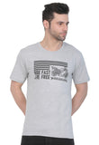 Men's Cotton Jersey Round Neck Printed Tshirt (Grey Melange) - GillKart