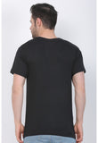 Men's Cotton Jersey V Neck Printed Tshirt (Black) - GillKart