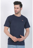 Men's Cotton Jersey Round Neck Plain Tshirt (Navy) - GillKart
