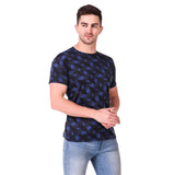Men's Cotton Blend Half Sleeve Tshirt (Blue) - GillKart