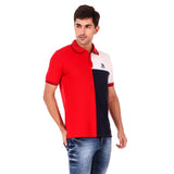 Men's Cotton Blend Half Sleeve Polo Tshirt (Red) - GillKart