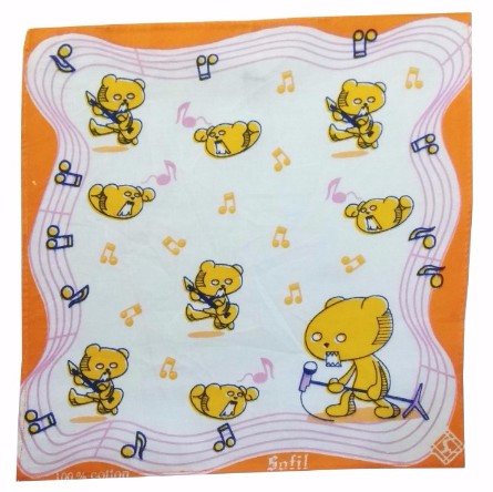 Pack Of_8 Cartoon With Music Notes Small Size Handkerchiefs (Color: Assorted) - GillKart