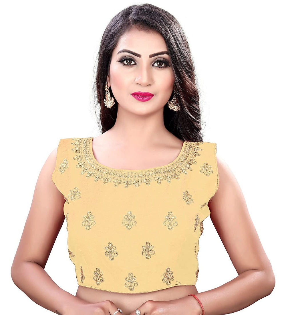 Women's Sleeveless Phantom Readymade Blouse (Beige, Free Size: Up To 34 Inch) - GillKart