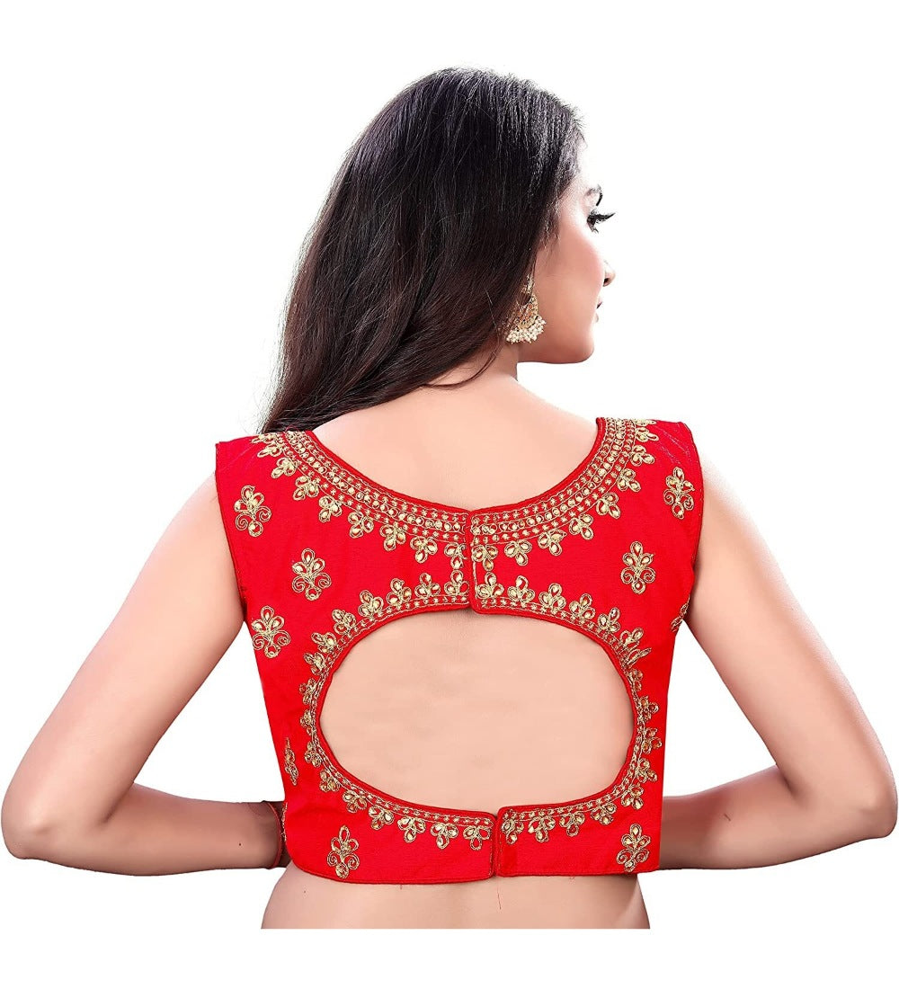 Women's Sleeveless Phantom Readymade Blouse (Orange, Free Size: Up To 34 Inch) - GillKart