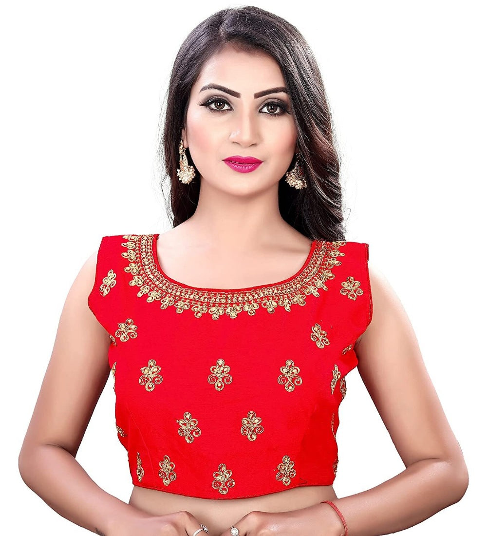 Women's Sleeveless Phantom Readymade Blouse (Orange, Free Size: Up To 34 Inch) - GillKart