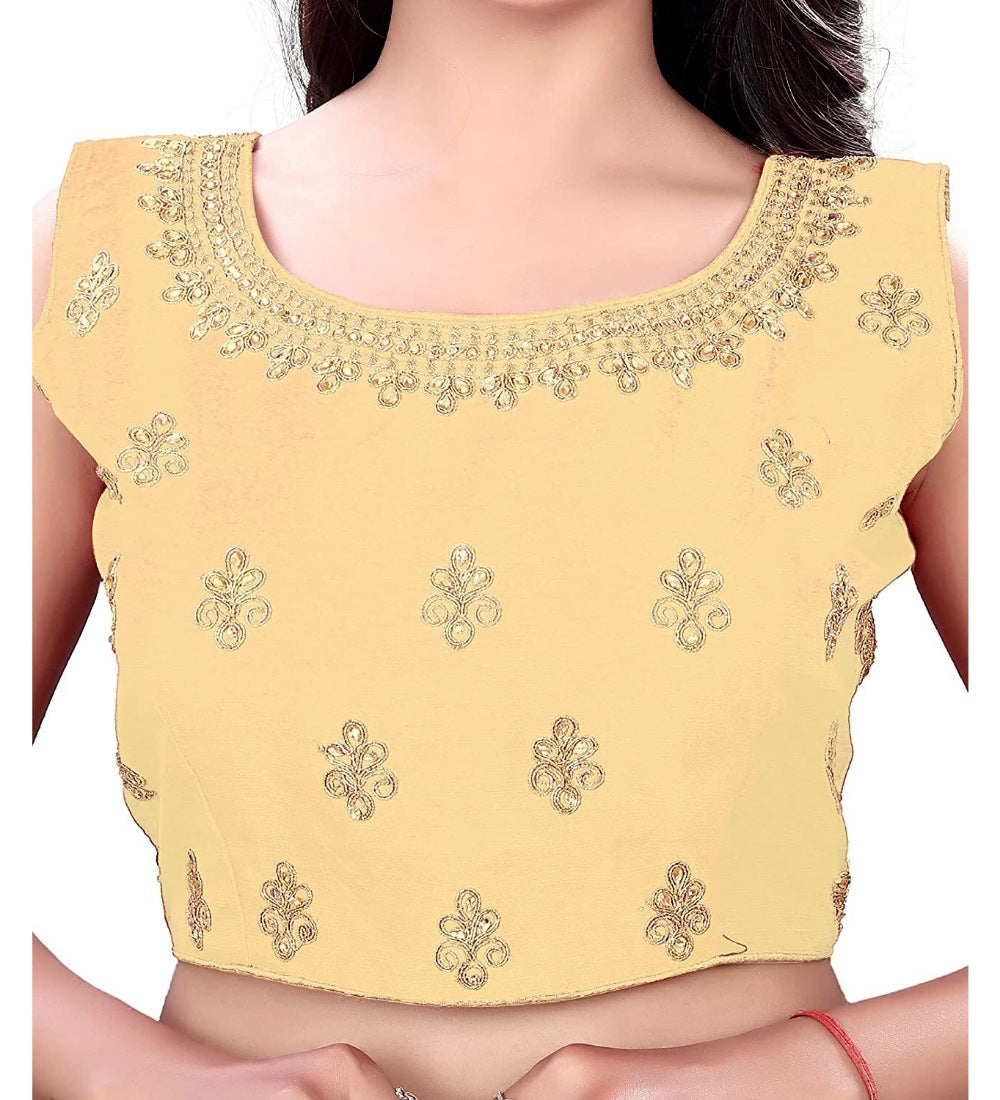 Women's Sleeveless Phantom Readymade Blouse (Beige, Free Size: Up To 34 Inch) - GillKart