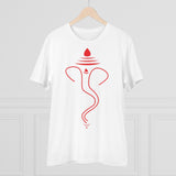 Men's PC Cotton Ganesh Printed T Shirt (Color: White, Thread Count: 180GSM) - GillKart