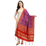 Women's Silk Pure weaving Work Duppatta (Purple, Leangth: 2-2.3 Mtrs) - GillKart