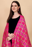 Women's Silk Pure weaving Work Duppatta (Pink, Leangth: 2-2.3 Mtrs) - GillKart