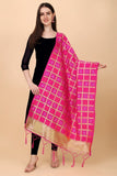 Women's Silk Pure weaving Work Duppatta (Pink, Leangth: 2-2.3 Mtrs) - GillKart