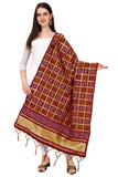 Maroon silk Zalhar Work Duppatta (223mtrs), traditional wear for women's formal events