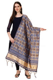 Women's Silk Pure weaving Work Duppatta (Grey, Leangth: 2-2.3 Mtrs) - GillKart