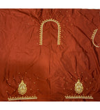 Maroon cotton silk unstitched blouse piece for parties (80-100 cm), self-design, dry clean only