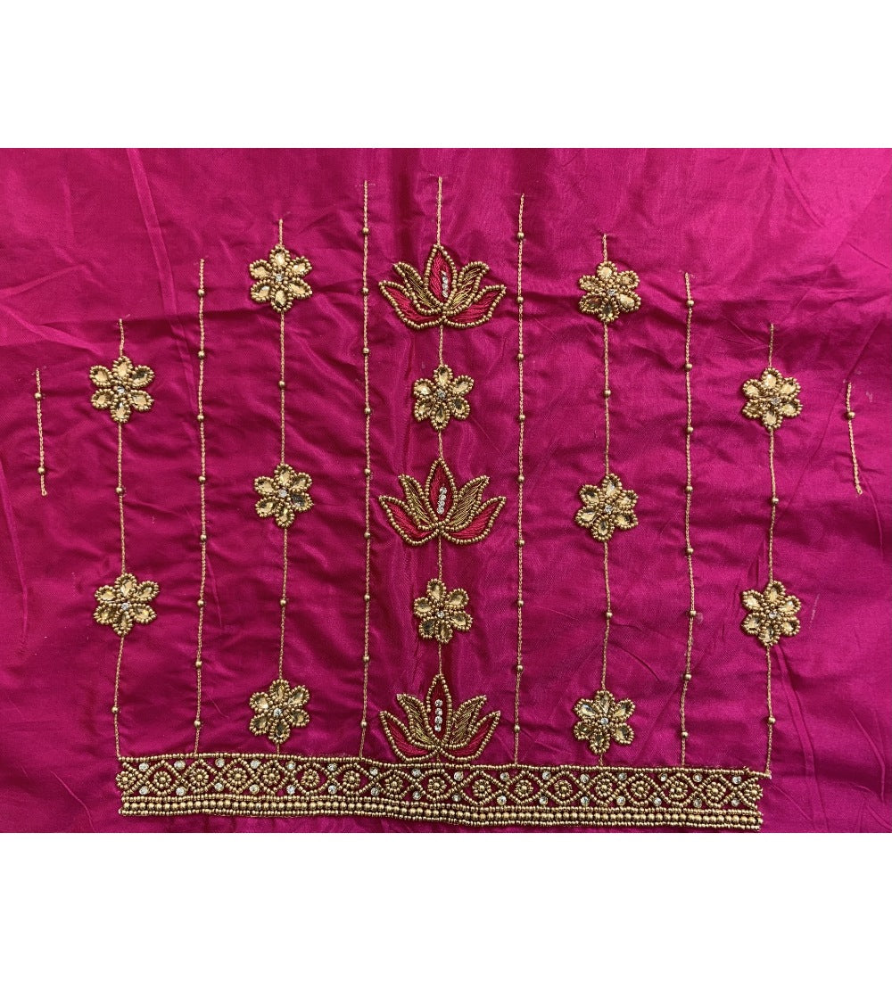 Women's Cotton Silk Self Design Unstitched Blouse Piece (Pink, 80-100 cm) - GillKart