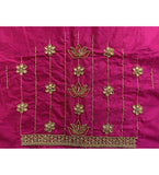 Women's Cotton Silk Self Design Unstitched Blouse Piece (Pink, 80-100 cm) - GillKart