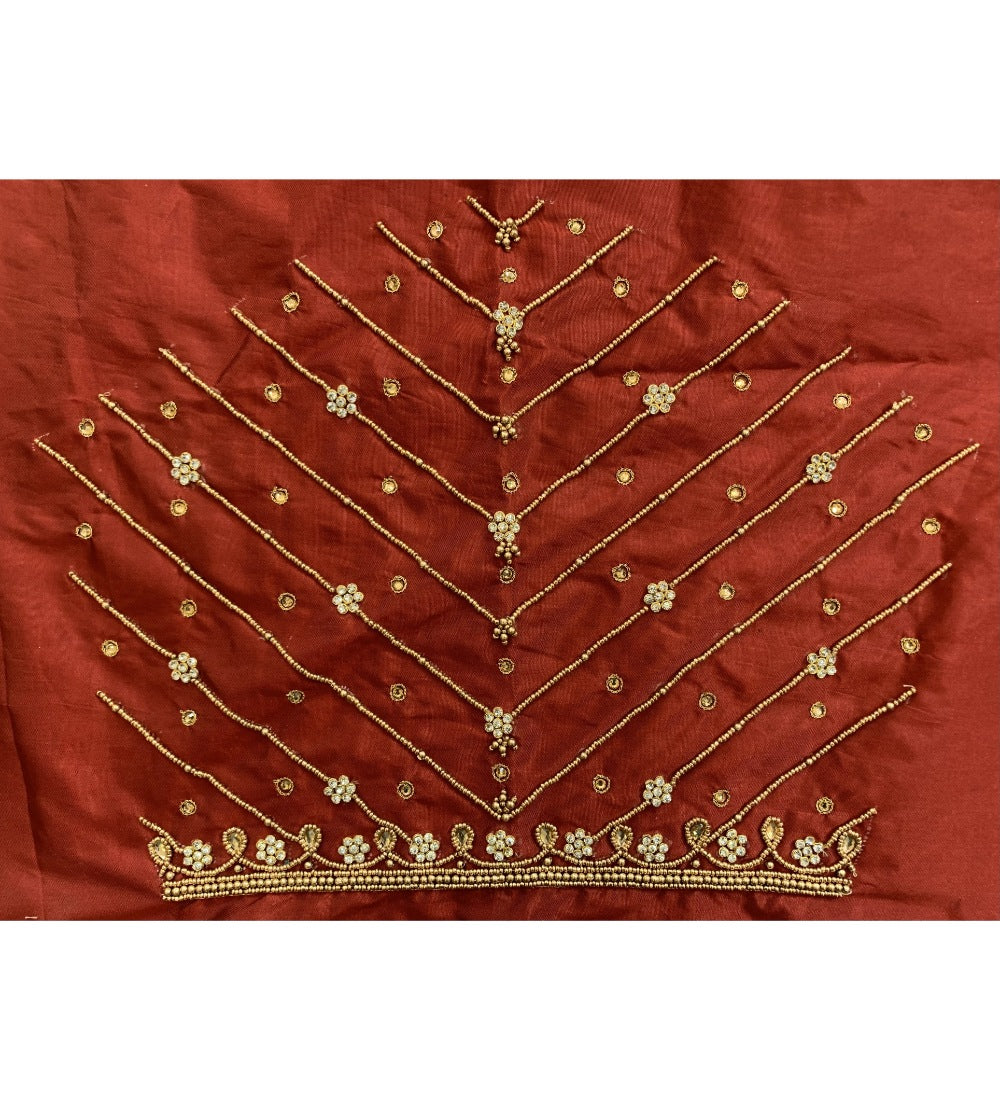 Maroon cotton silk unstitched blouse piece for parties, self-design, 80-100 cm, dry clean only