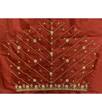 Maroon cotton silk unstitched blouse piece for parties, self-design, 80-100 cm, dry clean only