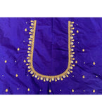 Women's Cotton Silk Self Design Unstitched Blouse Piece (Blue, 80-100 cm) - GillKart