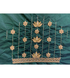 Dark Green Cotton Silk Unstitched Blouse Piece for parties, self-design, 80-100 cm length