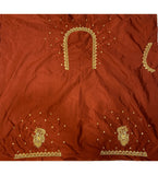 Women's Cotton Silk Self Design Unstitched Blouse Piece (Maroon, 80-100 cm) - GillKart