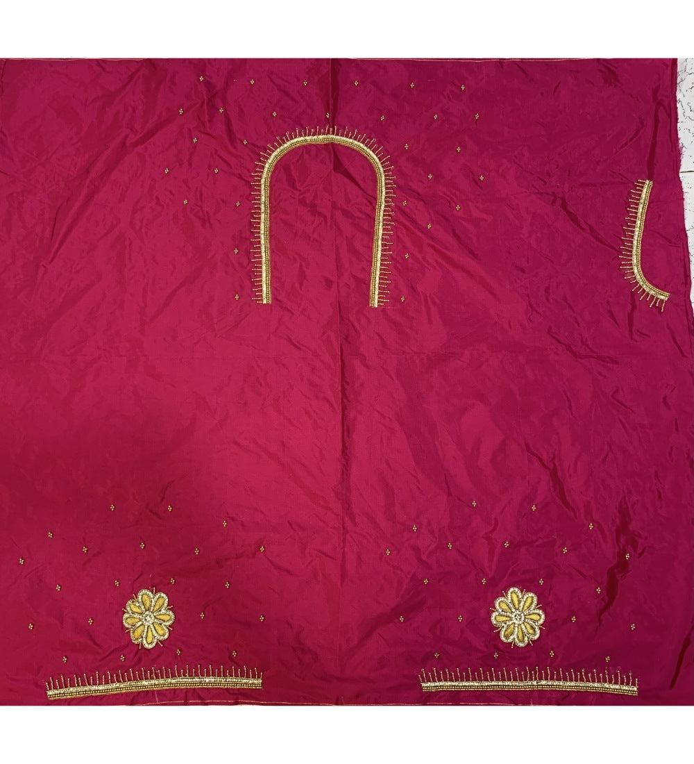 Women's Cotton Silk Self Design Unstitched Blouse Piece (Pink, 80-100 cm) - GillKart