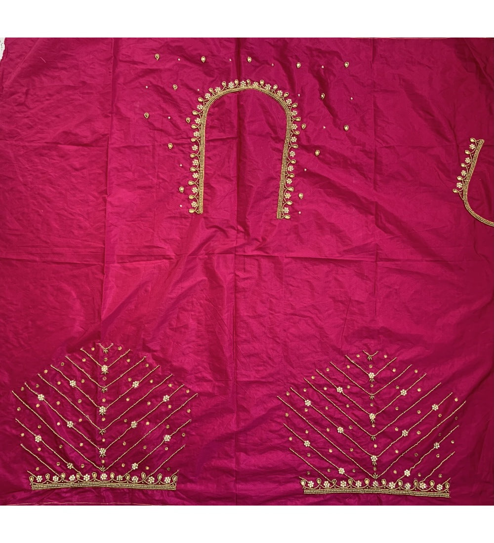 Women's Cotton Silk Self Design Unstitched Blouse Piece (Pink, 80-100 cm) - GillKart