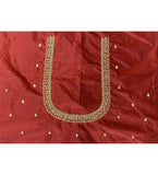 Maroon cotton silk unstitched blouse piece for parties (80-100 cm), self-design, not dry cleanable